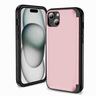 For iPhone 14 Plus 3 in 1 Flip Holder Phone Case(Pink)