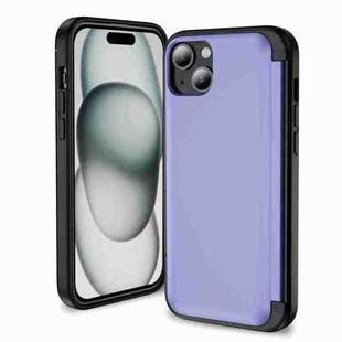 For iPhone 15 Plus 3 in 1 Flip Holder Phone Case(Light Purple)