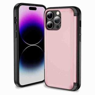 For iPhone 15 Pro 3 in 1 Flip Holder Phone Case(Pink)