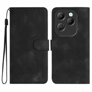 For Infinix Hot 40 Heart Pattern Skin Feel Leather Phone Case(Black)