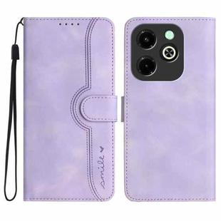 For Infinix Hot 40i Heart Pattern Skin Feel Leather Phone Case(Purple)