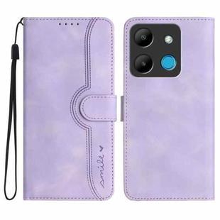 For Infinix Smart 7 Heart Pattern Skin Feel Leather Phone Case(Purple)