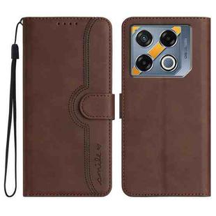 For Infinix GT 20 Pro Heart Pattern Skin Feel Leather Phone Case(Brown)