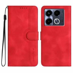 For Infinix Note 40 4G Heart Pattern Skin Feel Leather Phone Case(Red)