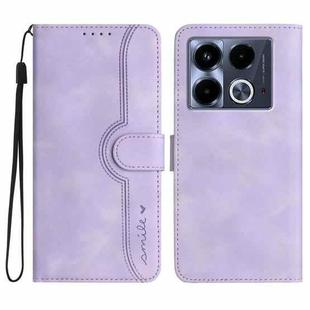 For Infinix Note 40 4G Heart Pattern Skin Feel Leather Phone Case(Purple)