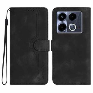 For Infinix Note 40 4G Heart Pattern Skin Feel Leather Phone Case(Black)