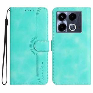 For Infinix Note 40 4G Heart Pattern Skin Feel Leather Phone Case(Light Blue)