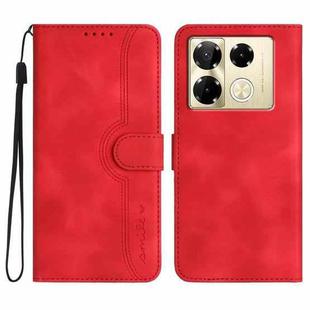 For Infinix Note 40 Pro 4G / 5G Heart Pattern Skin Feel Leather Phone Case(Red)