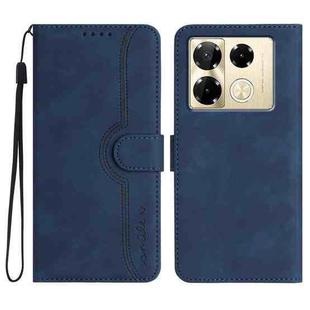 For Infinix Note 40 Pro 4G / 5G Heart Pattern Skin Feel Leather Phone Case(Royal Blue)