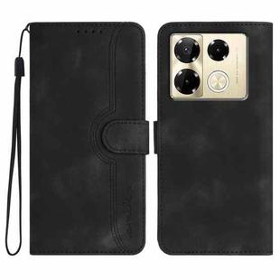 For Infinix Note 40 Pro 4G / 5G Heart Pattern Skin Feel Leather Phone Case(Black)