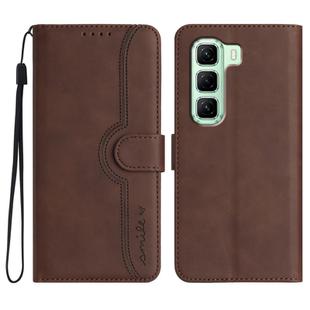 For Infinix Hot 50 5G Heart Pattern Skin Feel Leather Phone Case(Brown)