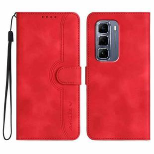 For Infinix Hot 50 Pro+ 4G Heart Pattern Skin Feel Leather Phone Case(Red)