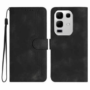 For Infinix Note 50s Heart Pattern Skin Feel Leather Phone Case(Black)