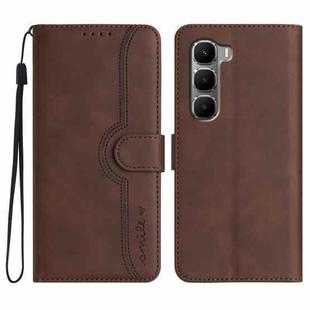 For Infinix Hot 60 4G / Hot 60i 4G Heart Pattern Skin Feel Leather Phone Case(Brown)