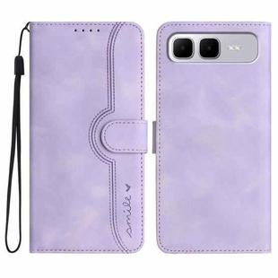 For Infinix Smart 10 Plus 4G Heart Pattern Skin Feel Leather Phone Case(Purple)