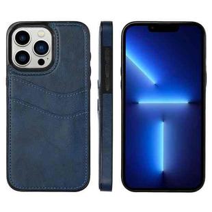 For iPhone 13 Pro Litchi Leather Skin Card Slots Phone Case(Blue)