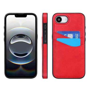 For iPhone 16e Litchi Leather Skin Card Slots Phone Case(Red)