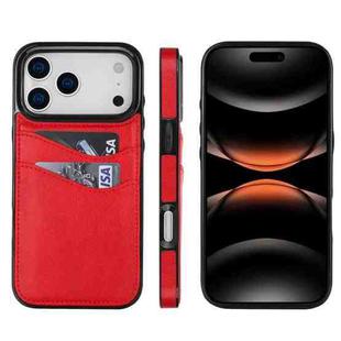 For iPhone 17 Pro Max Litchi Leather Skin Card Slots Phone Case(Red)