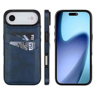 For iPhone 17 Air Litchi Leather Skin Card Slots Phone Case(Blue)