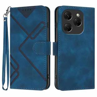 For Tecno Spark 20 Pro Line Pattern Skin Feel Leather Phone Case(Royal Blue)