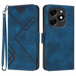 For Tecno Spark 20 Line Pattern Skin Feel Leather Phone Case(Royal Blue)