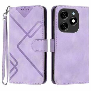 For Tecno Spark 20 Line Pattern Skin Feel Leather Phone Case(Light Purple)