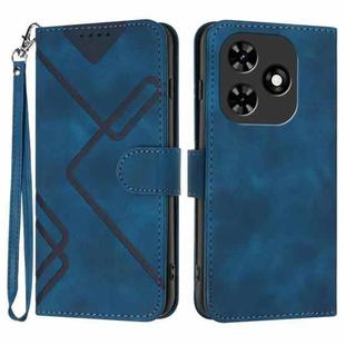 For Tecno Spark Go 2024 Line Pattern Skin Feel Leather Phone Case(Royal Blue)