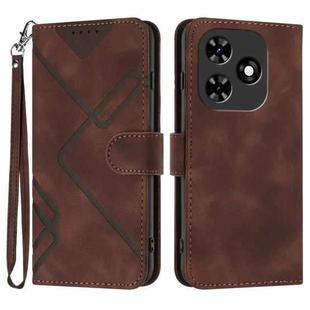 For Tecno Spark Go 2024 Line Pattern Skin Feel Leather Phone Case(Coffee)
