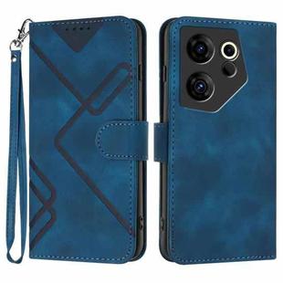 For Tecno Camon 20 Premier Line Pattern Skin Feel Leather Phone Case(Royal Blue)