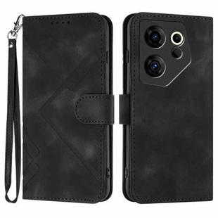 For Tecno Camon 20 Premier Line Pattern Skin Feel Leather Phone Case(Black)