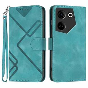 For Tecno Camon 20/20 Pro 4G Line Pattern Skin Feel Leather Phone Case(Light Blue)