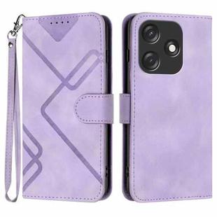 For Tecno Spark 10C Line Pattern Skin Feel Leather Phone Case(Light Purple)