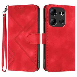 For Tecno Spark Go 2023 Line Pattern Skin Feel Leather Phone Case(Red)