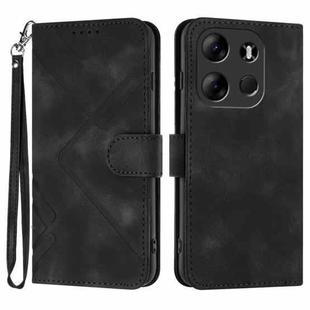 For Tecno Spark Go 2023 Line Pattern Skin Feel Leather Phone Case(Black)
