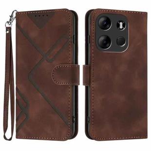 For Tecno Spark Go 2023 Line Pattern Skin Feel Leather Phone Case(Coffee)