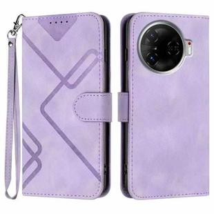 For Tecno Camon 30 Pro Line Pattern Skin Feel Leather Phone Case(Light Purple)