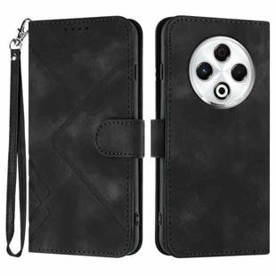 For Tecno Spark 30 4G Line Pattern Skin Feel Leather Phone Case(Black)