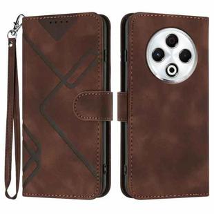 For Tecno Spark 30 4G Line Pattern Skin Feel Leather Phone Case(Coffee)