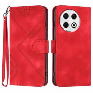 For Tecno Spark 30 Pro 4G Line Pattern Skin Feel Leather Phone Case(Red)