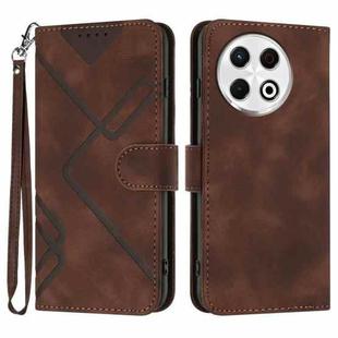 For Tecno Spark 30 Pro 4G Line Pattern Skin Feel Leather Phone Case(Coffee)