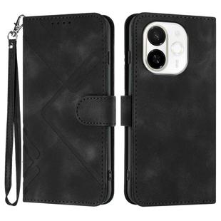 For Tecno Spark 30C 5G / Pop 9 5G Line Pattern Skin Feel Leather Phone Case(Black)