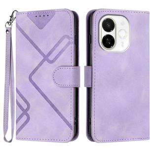 For Tecno Spark 30C 5G / Pop 9 5G Line Pattern Skin Feel Leather Phone Case(Light Purple)