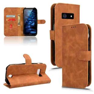 For Kyocera DuraForce EX KY-51D Skin Feel Magnetic Flip Leather Phone Case(Brown)