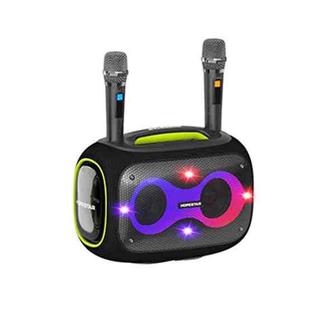 HOPESTAR Party Box 120W Karaoke Bluetooth Speaker with 2 Microphones(Black)