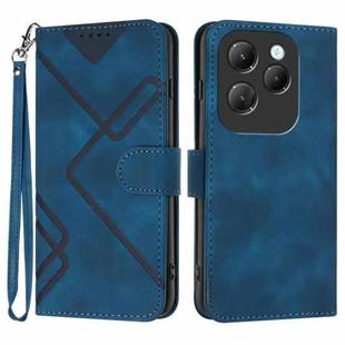 For Infinix Hot 40 Line Pattern Skin Feel Leather Phone Case(Royal Blue)