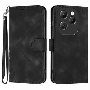 For Infinix Hot 40 Line Pattern Skin Feel Leather Phone Case(Black)