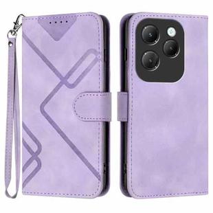 For Infinix Hot 40 Line Pattern Skin Feel Leather Phone Case(Light Purple)