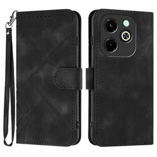 For Infinix Hot 40i Line Pattern Skin Feel Leather Phone Case(Black)