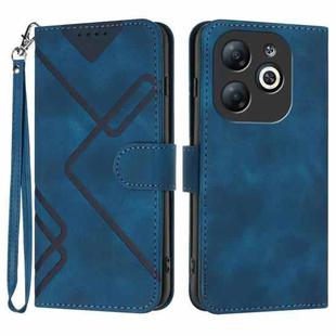 For Infinix Smart 8 Line Pattern Skin Feel Leather Phone Case(Royal Blue)