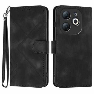 For Infinix Smart 8 Line Pattern Skin Feel Leather Phone Case(Black)